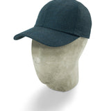 Blue Grey Herringbone Wool Baseball Cap LPBLUEGREYHBONE - Hilditch & Key