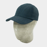 Blue Grey Herringbone Wool Baseball Cap LPBLUEGREYHBONE - Hilditch & Key