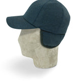 Blue Grey Herringbone Wool Baseball Cap LPBLUEGREYHBONE - Hilditch & Key