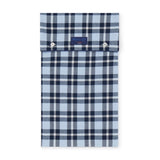 Blue & Navy Check Brushed Cotton Pyjamas With Navy Piping