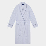 Blue, Navy & White Striped Cotton Gown