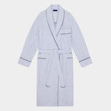 Blue, Navy & White Striped Cotton Gown