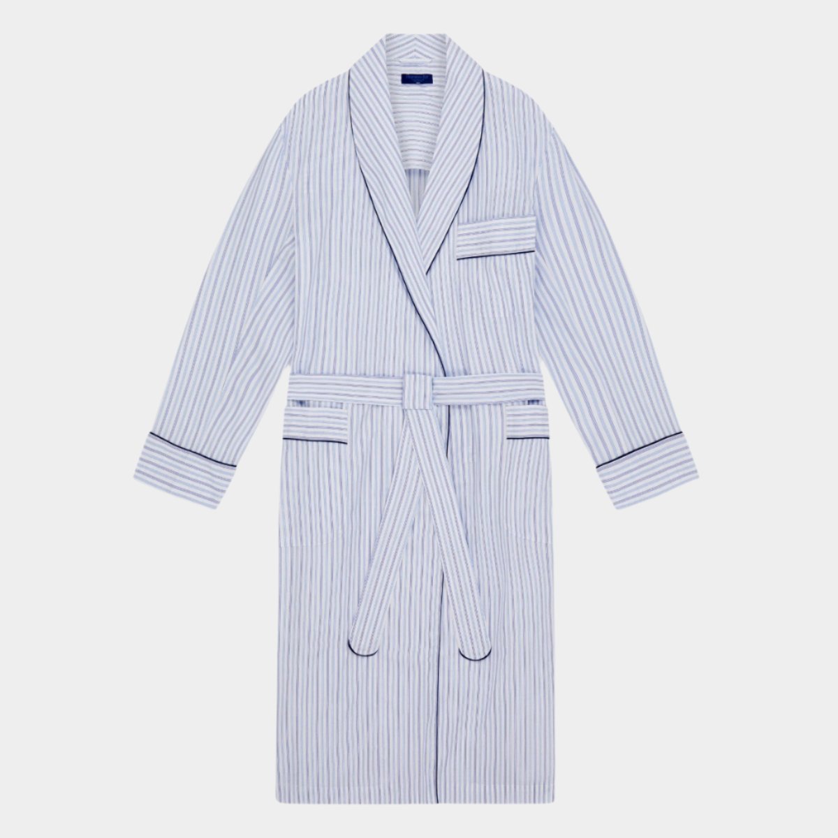 Blue, Navy & White Striped Cotton Gown