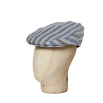Blue Oxford Stripe Cotton Flat Cap - Hilditch & Key