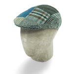 Bates Brand New Blue Patchwork Wool Flat Cap - Hilditch & Key
