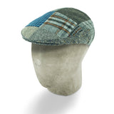 Bates Brand New Blue Patchwork Wool Flat Cap - Hilditch & Key