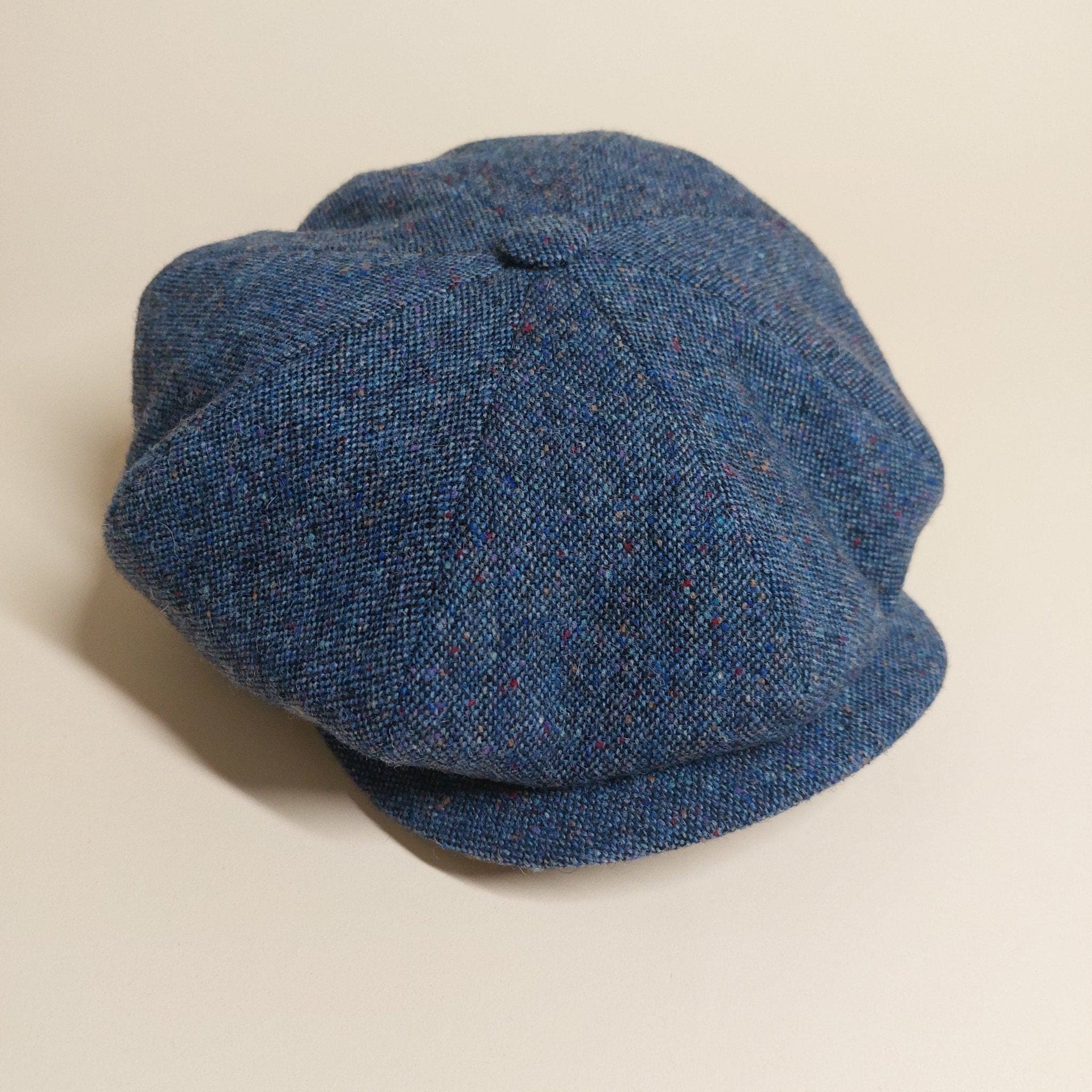 Blue Pick & Pick Donegal Tweed Wool Gatsby Cap