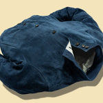 Blue Real Leather Suede Deck Bomber Jacket
