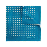 Blue Silk Handkerchief with White Spots