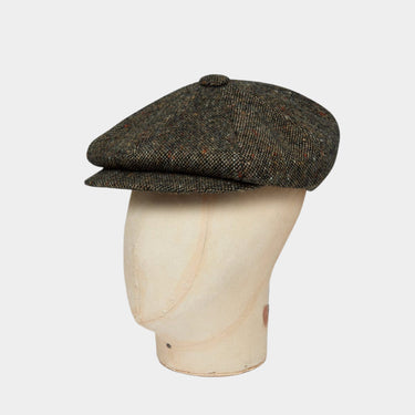 Brown Barleycorn Twill Wool Gatsby Cap