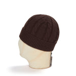 Brown Cable Knit Cashmere Beanie