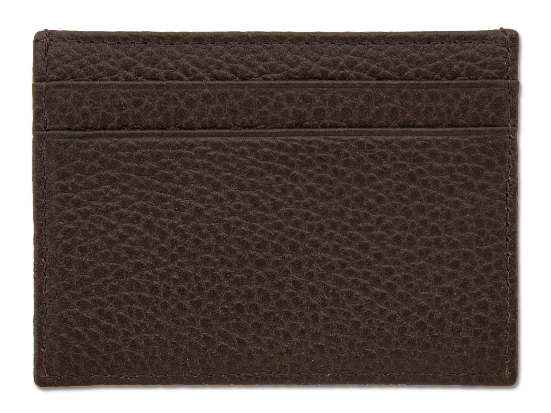 Brown Calf Leather Double Sided Card Holder