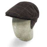 Brown Checked Loden Harlem Cap