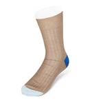 Brown Cotton Socks with Contrast Heel & Toe