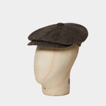 Brown Herringbone Gatsby Cap