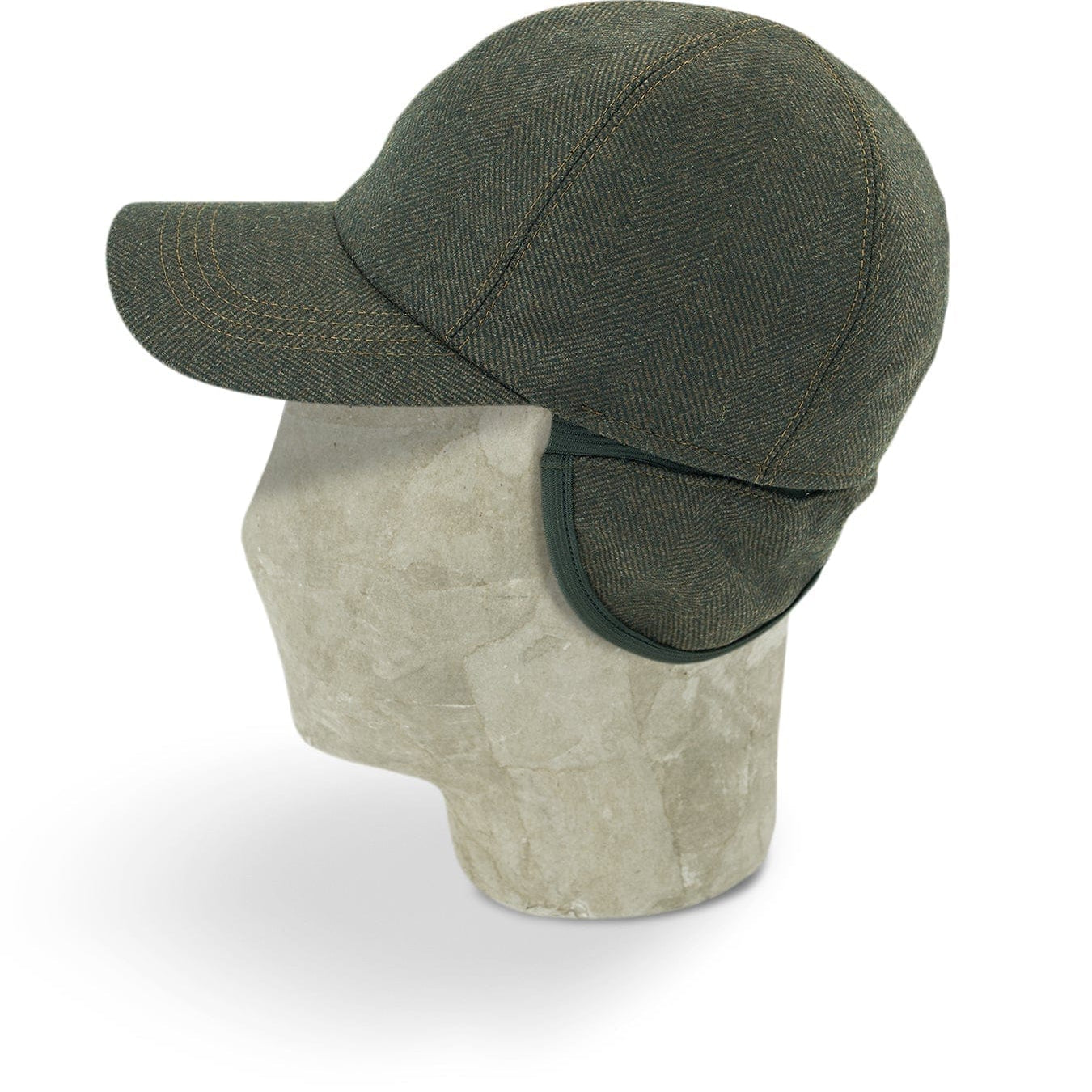 Brown Herringbone Loro Piana Storm System Wool Baseball Cap