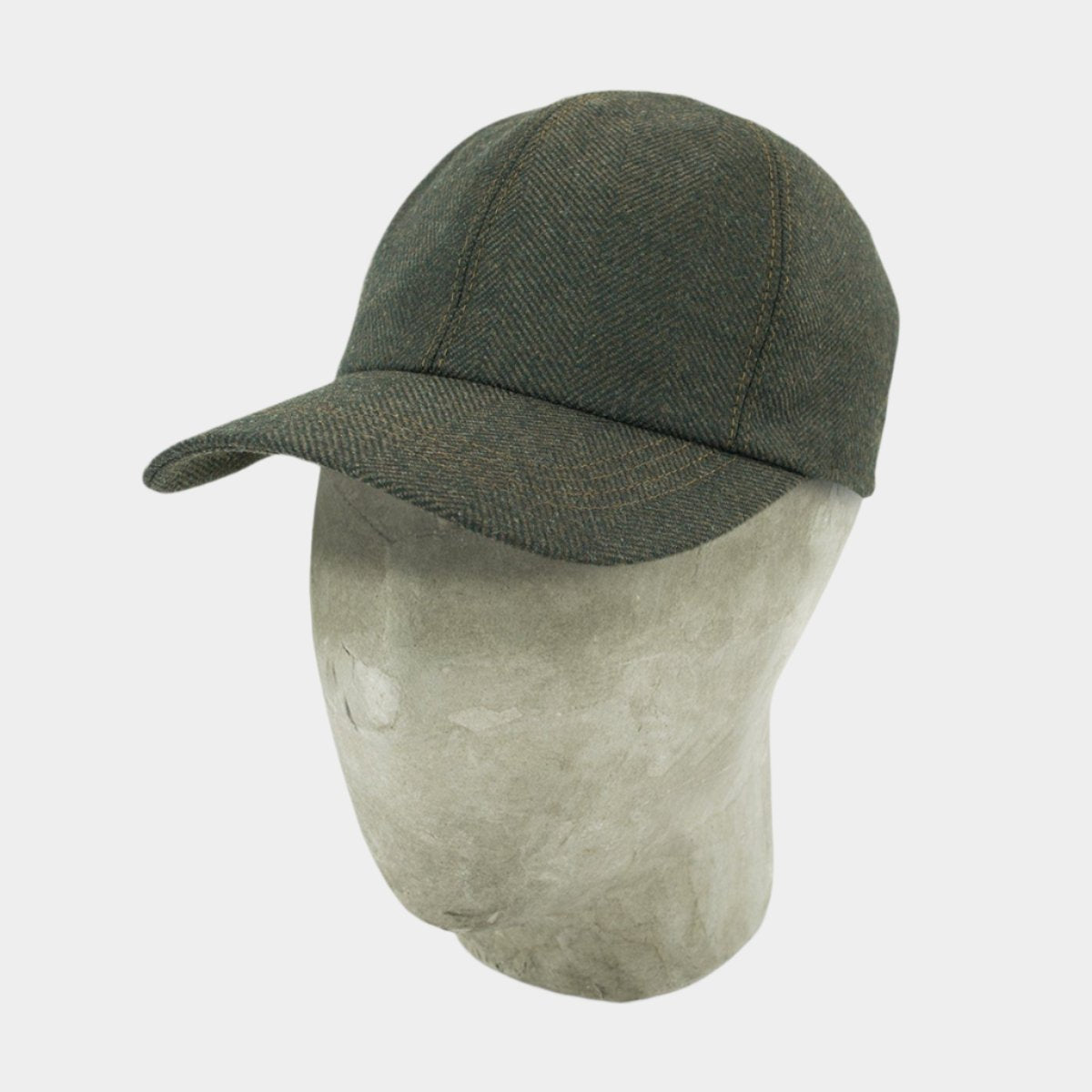 Brown Herringbone Loro Piana Storm System Wool Baseball Cap