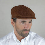 Brown Herringbone Wool Toni Cap