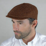 Brown Herringbone Wool Toni Cap