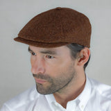 Brown Herringbone Wool Toni Cap