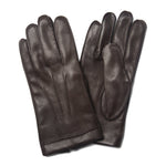 Brown Leather Dress Gloves with Cashmere Lining