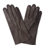 Brown Leather Gloves with Silk Lining
