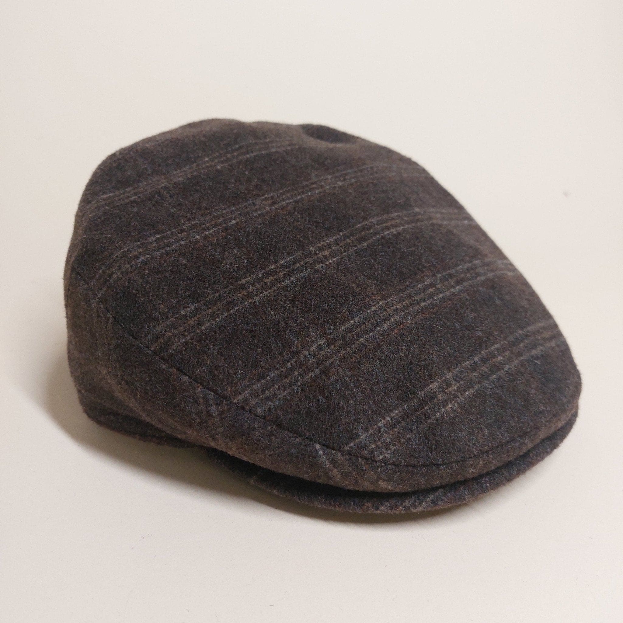 Brown Loden Check Wool & Alpaca Harlem Cap