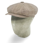 Brown Prince of Wales Checked Cotton Gatsby Cap
