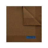 Brown Silk Handkerchief with White Pin Spots
