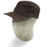 Brown Soft Leather Cuban Cap