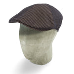 Brown, White & Blue Checked Cotton Roma Cap