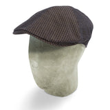 Brown, White & Blue Checked Cotton Roma Cap