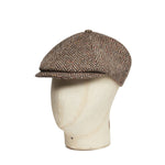 Brown & White Herringbone Wool Toni Cap