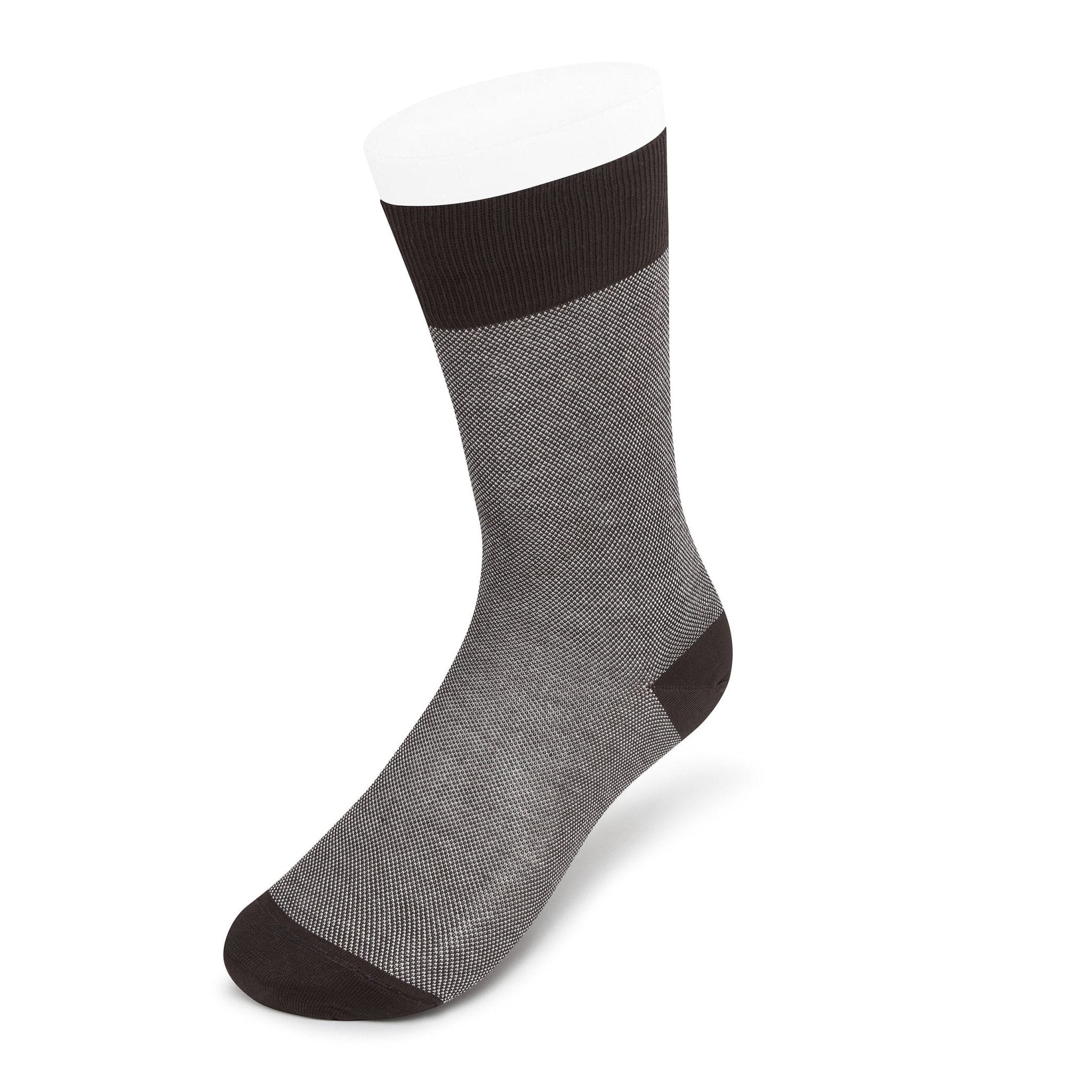 Brown & White Pin Dot Cotton Short Socks