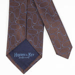 Brown with Blue Circles Woven Silk Tie