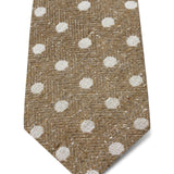 Brown with White Spots Woven Silk & Cotton Tie