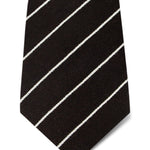 Brown with White Stripes Woven Wool & Silk Tie