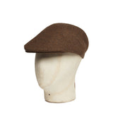 Brown & Yellow Herringbone Wool Flat Cap
