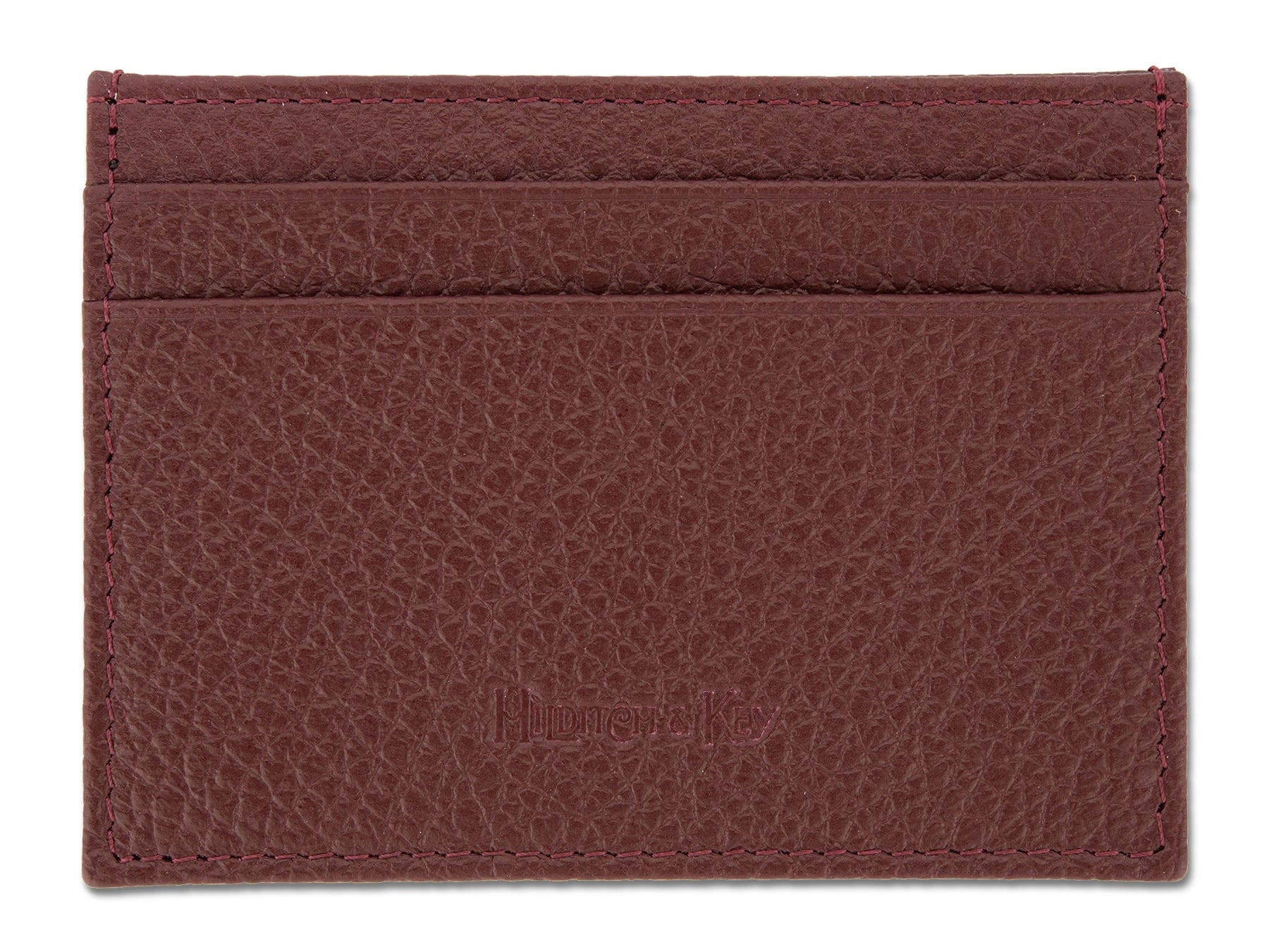 Burgundy Calf Leather Double Sided Card Holder
