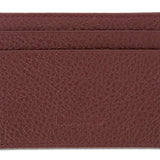 Burgundy Calf Leather Double Sided Card Holder