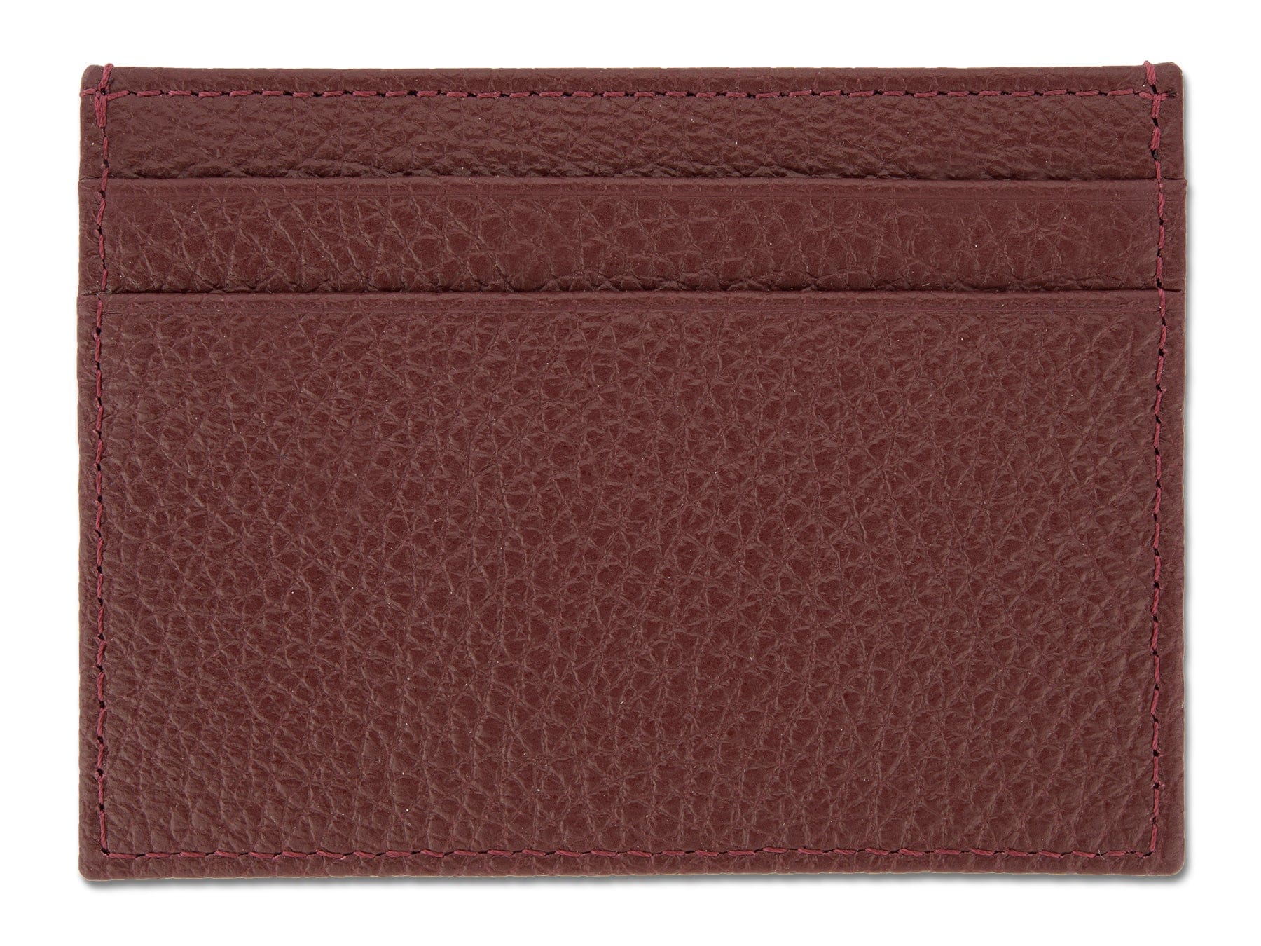 Burgundy Calf Leather Double Sided Card Holder