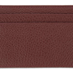 Burgundy Calf Leather Double Sided Card Holder