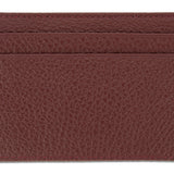 Burgundy Calf Leather Double Sided Card Holder