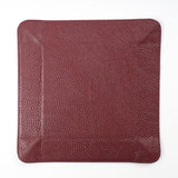 Burgundy Calf Leather with Dark Green Suede Travel Tray
