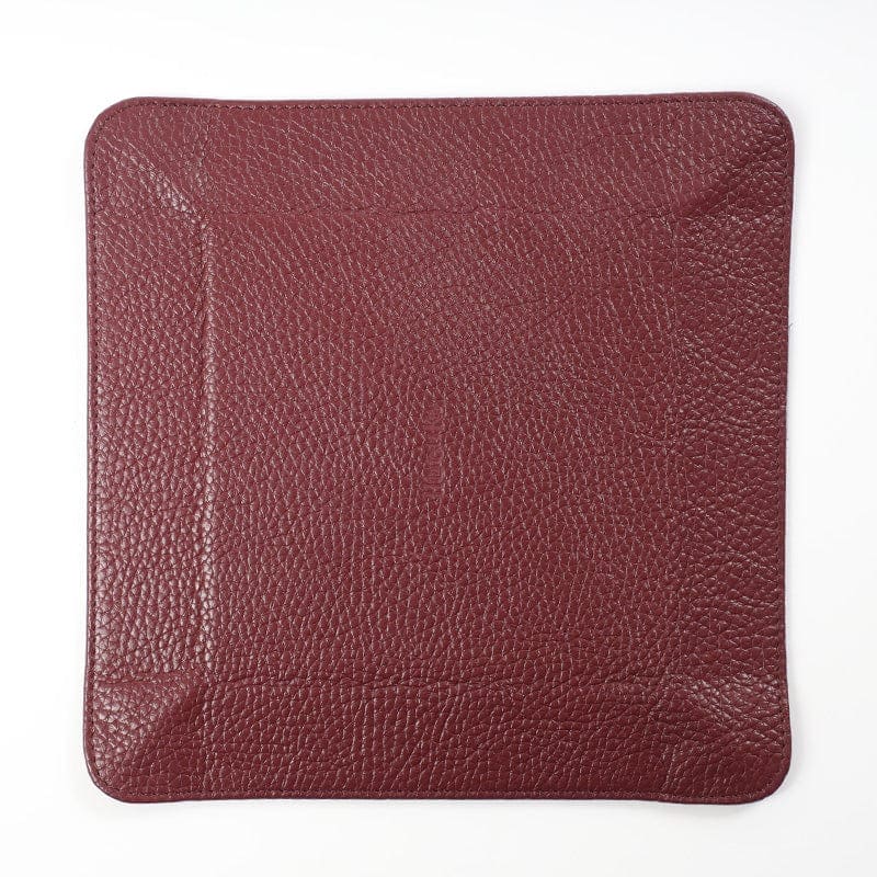Burgundy Calf Leather with Dark Green Suede Travel Tray