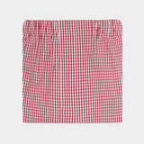 Burgundy Gingham 100% Cotton Boxer Short