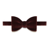 Burgundy Silk Velvet Bow Tie