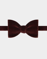 Burgundy Silk Velvet Bow Tie