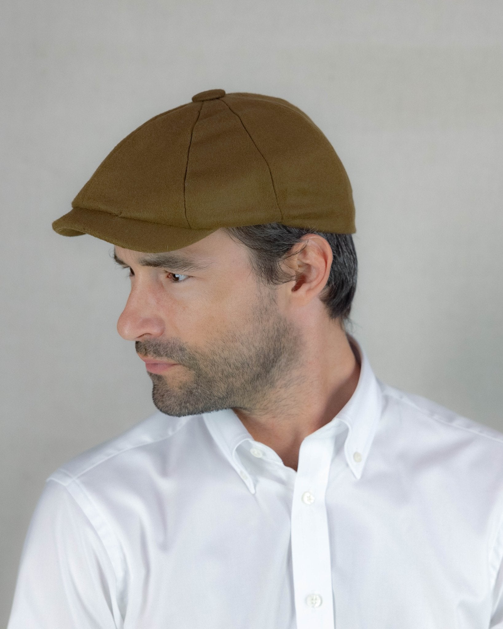 Camel Loden Wool Made In England Gatsby Cap