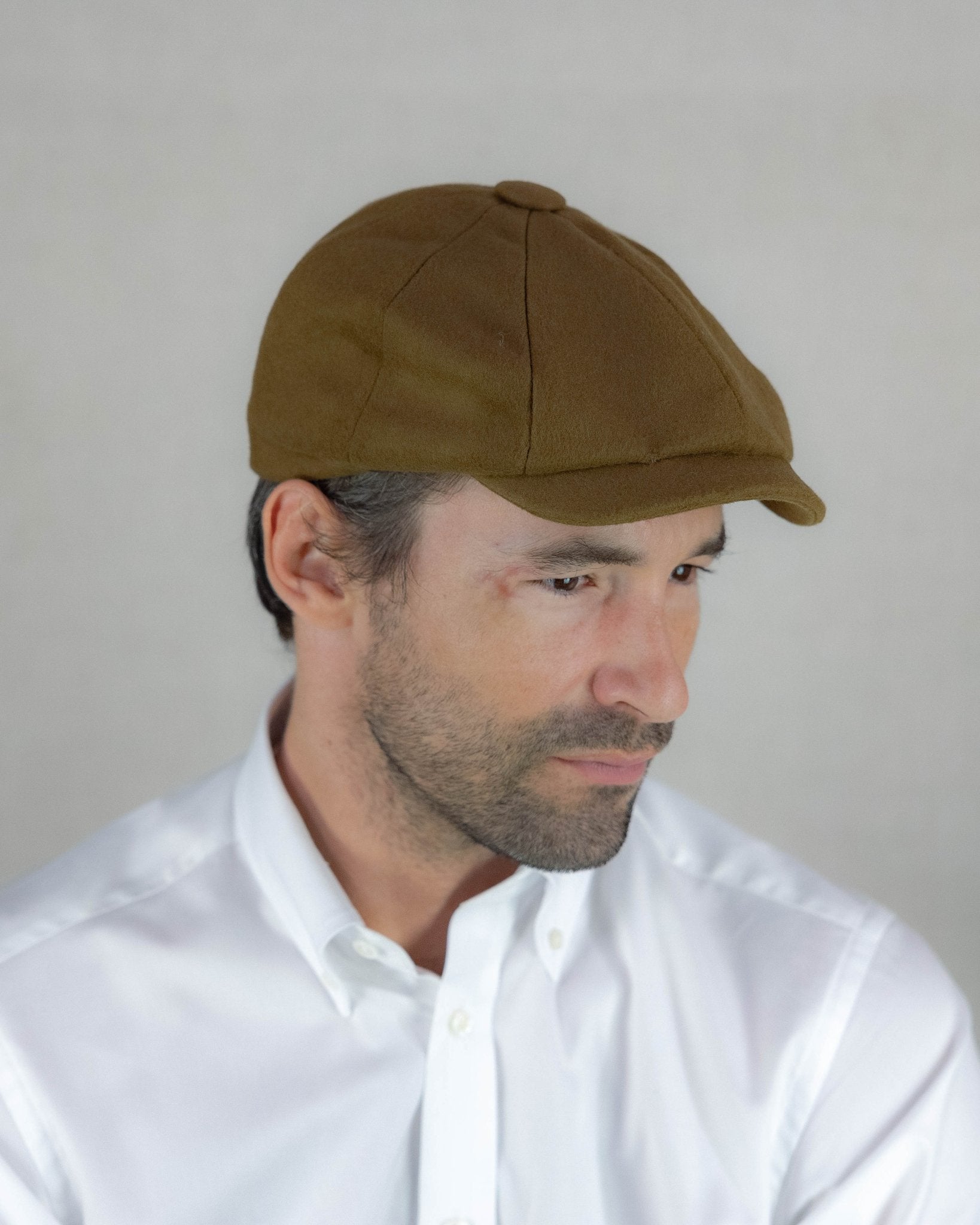 Camel Loden Wool Made In England Gatsby Cap